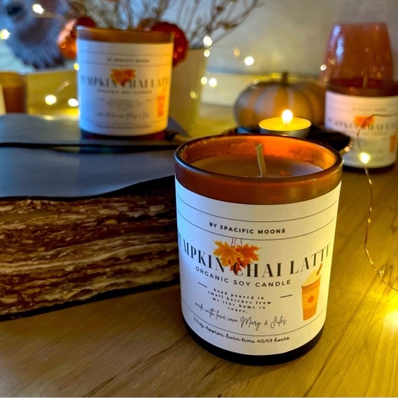 🍁6oz Organic Pumpkin Chai Latte Candles , Fall Candles  Coffee Candles , … - Picture 4 of 17
